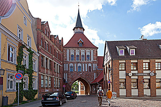城门,施特拉尔松,梅克伦堡前波莫瑞州,德国,欧洲