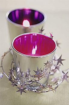 圣诞装饰,两个,蜡烛