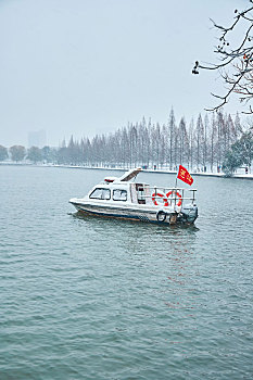湖南省开福区烈士公园冬季雪景
