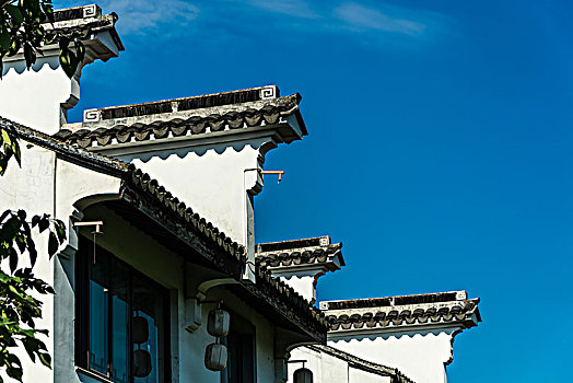 盖屋顶细节,历史建筑,苏州,中国