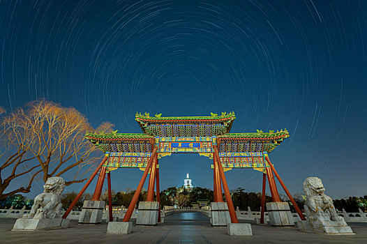 北京,古建筑,星轨
