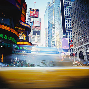 出租车,时代广场,纽约,美国