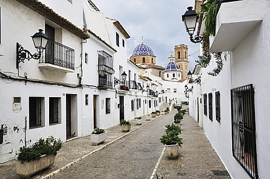 街道,老城,白色海岸,阿利坎特,西班牙