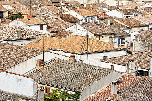 高处,屋顶,乡村,艾格-莫特,卡马格,法国南部