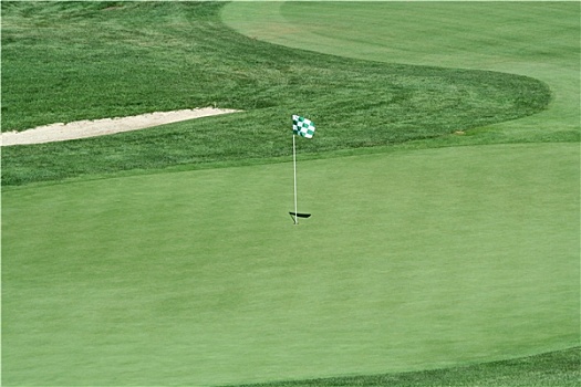绿色,旗帜,高尔夫球场