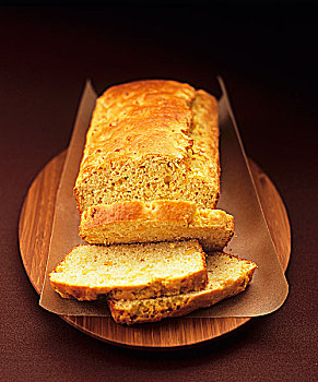 玉米面包,切片,木板
