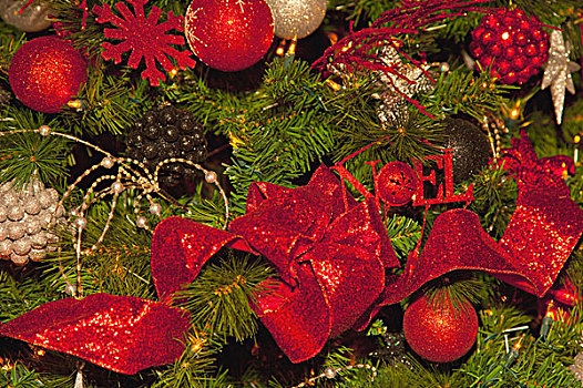 圣诞树装饰,艾伯塔省,加拿大