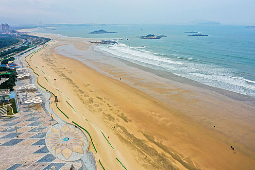 航拍福建福州平潭龙凤头海滨浴场