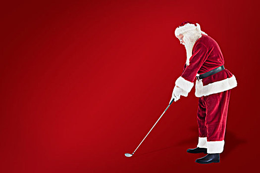 圣诞老人,玩,高尔夫