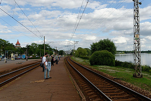 站台,火车站,拉脱维亚,波罗的海国家,欧洲
