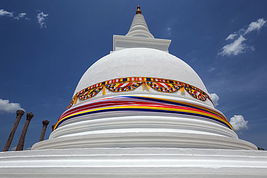 庙宇,装饰,佛教,旗帜,阿努拉德普勒,北方,中央省,斯里兰卡,亚洲