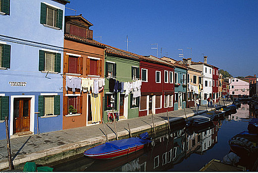 房子,运河,布拉诺岛,意大利