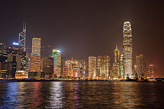 香港维多利亚湾之夜
