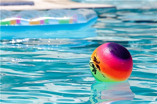 彩色,球,游泳池