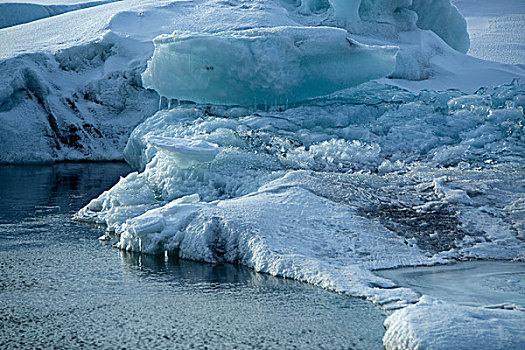 冰块,融化,冰河,泻湖,杰古沙龙湖,冰岛