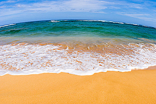 海滩,南方,岸边,岛屿,考艾岛,夏威夷