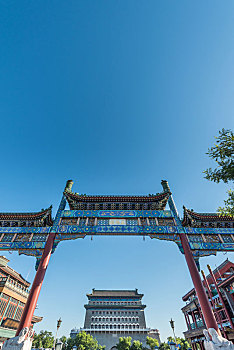 中国北京正阳桥和正阳门箭楼