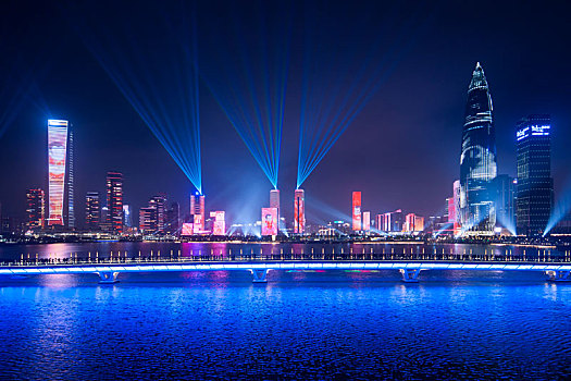 中国广东深圳后海中心区都市夜景