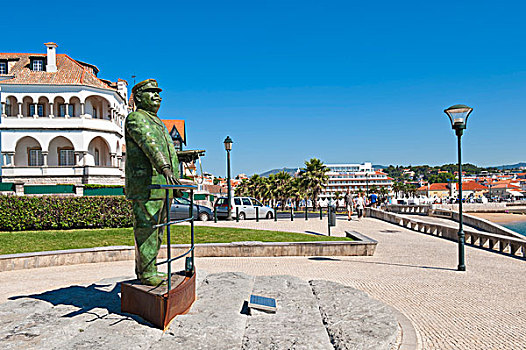 雕塑,国王,卡斯卡伊斯,里斯本,海岸,葡萄牙,欧洲