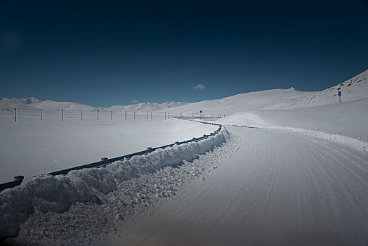 西藏,公路,雪地,封路,冰雪,大雪