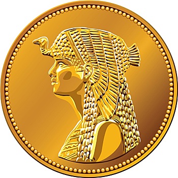 矢量,埃及,钱,金币,皇后,克利奥帕特拉
