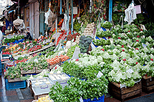 大量,蔬菜,户外,市场