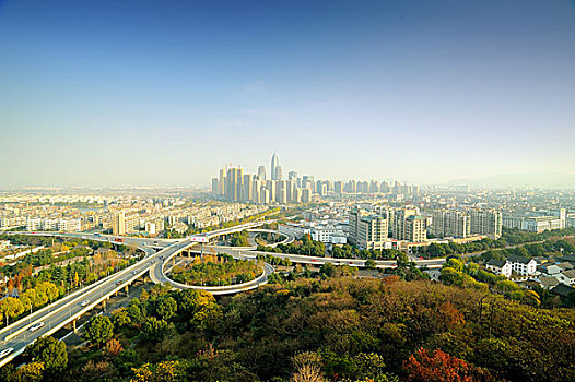 中国城市绍兴全景