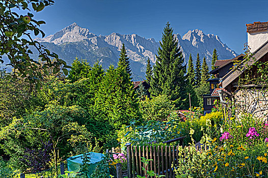 别墅花园,加米施帕藤基兴,上巴伐利亚,巴伐利亚,德国