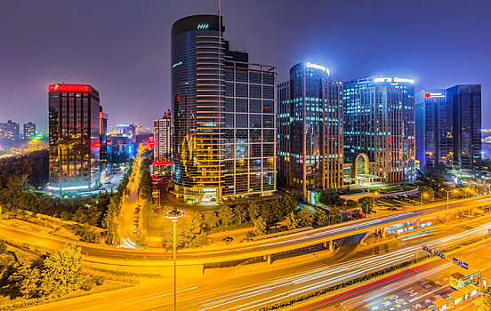 中国北京城市建筑夜景风光