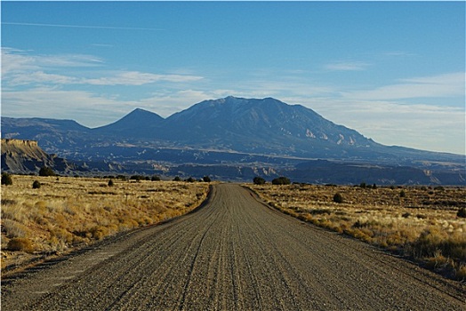 碎石路,折叠,山,犹他