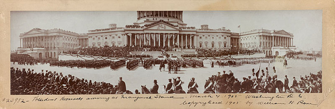 总统,西奥多-罗斯福,到达,就职,站立,国会大厦,华盛顿特区,美国,行进