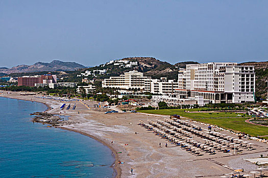 酒店,海滩,夫里拉可,罗德岛,希腊,欧洲