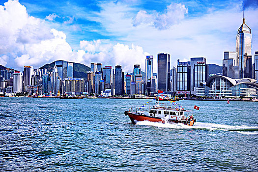香港,城市,建筑,都市,维多利亚港,快艇