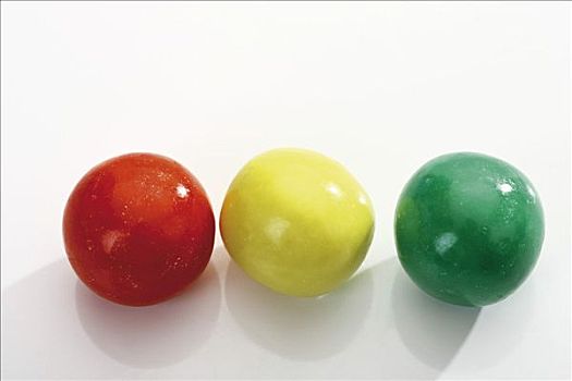 红色,黄色,绿色,口香糖球