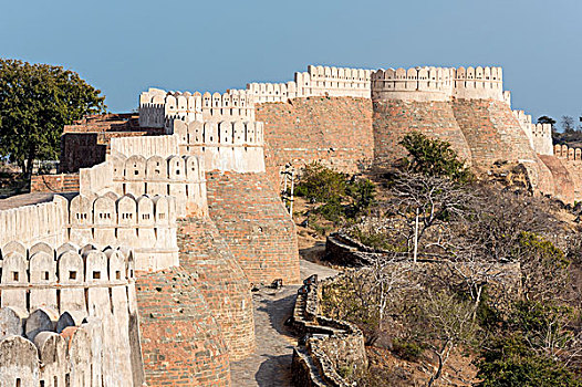 墙壁,堡垒,拉贾斯坦邦,印度,亚洲