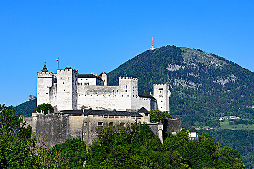 萨尔茨堡,城堡,霍亨萨尔斯堡城堡,山,奥地利
