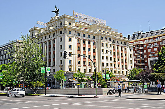 奶奶,酒店,主要街道,广场,马德里,西班牙,欧洲
