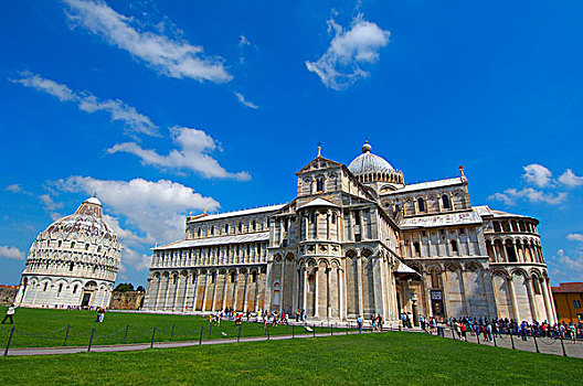 洗礼堂,广场,中央教堂,大教堂广场,世界遗产,比萨,托斯卡纳,意大利,欧洲