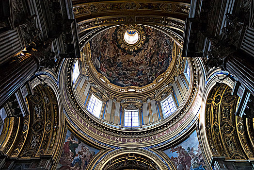 穹顶,内景,教堂,纳佛那广场,罗马,意大利,欧洲