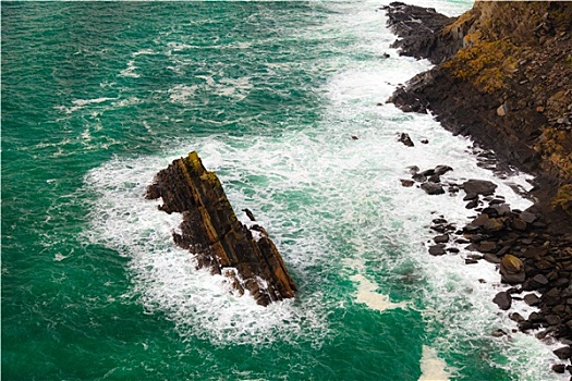 爱尔兰,海岸,碎波,海中,欧洲