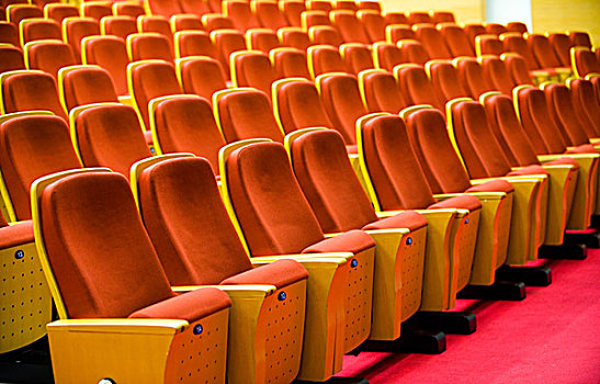 行列,红色,剧院,椅子