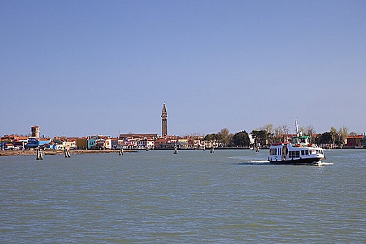 摩托艇,泻湖,布拉诺岛,威尼斯,威尼托,意大利