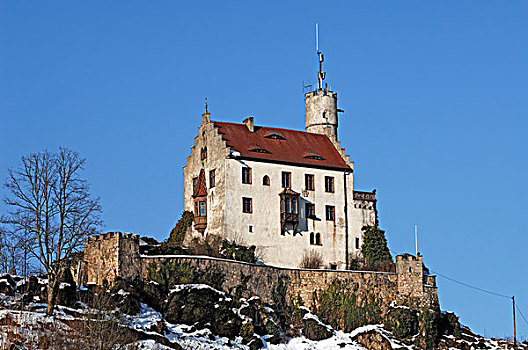 城堡,新哥德式,风格,上弗兰科尼亚,巴伐利亚,德国,欧洲