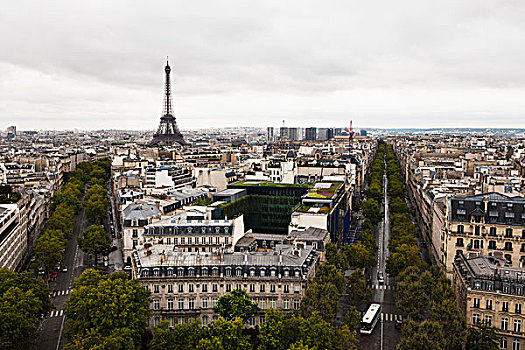 埃菲尔铁塔,街道,白天,巴黎,法国