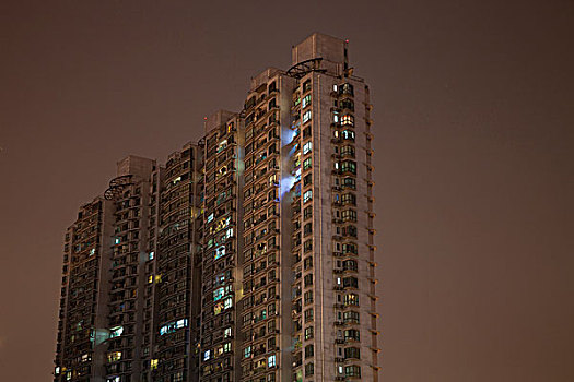 仰视,公寓,楼宇,上海,建筑