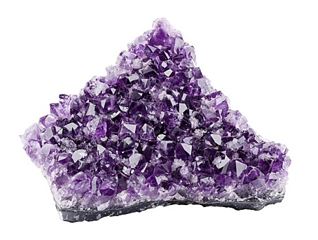 紫水晶,上方,白色背景