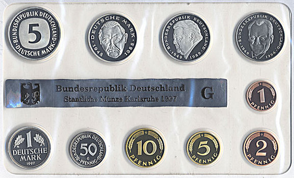 德国马克,硬币,德国,欧洲