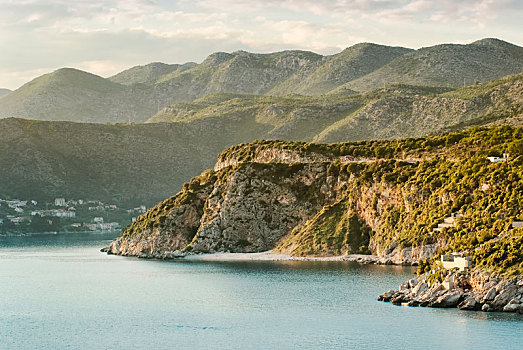 山地,海岸线,风景,靠近,杜布罗夫尼克,克罗地亚