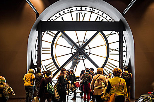 大,钟表,人,奥塞美术馆,巴黎,法兰西岛,法国,欧洲