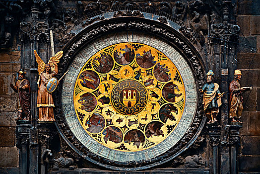 天文钟,特写,老城广场,布拉格,捷克共和国